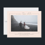 Elegant Minimalist Blush Peach Save the Date Photo<br><div class="desc">Elegant minimalist blush peach colour save the date photo cards</div>