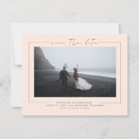 Elegant Minimalist Blush Peach Save the Date Photo