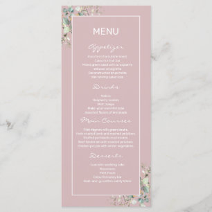Elegant Minimalist Blush Pink Flat Menu.  Menu