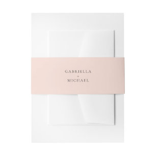 Elegant Minimalist Blush Pink Wedding Invitation Belly Band