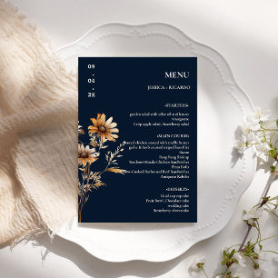 Elegant Minimalist Boho Wildflower Wedding Table Menu