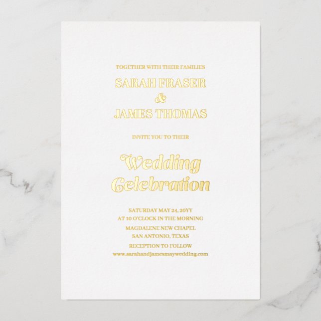 Elegant Minimalist Bold Calligraphy White Wedding (Front)