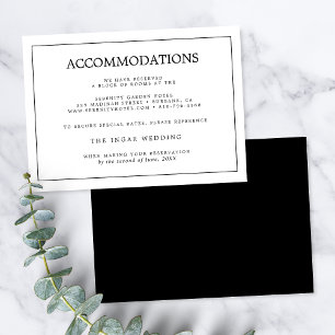 Elegant Minimalist Border Wedding Accommodations Enclosure Card