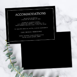 Elegant Minimalist Border Wedding Accommodations Enclosure Card