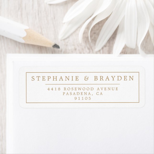 Elegant Minimalist Border Wedding Return Address (Insitu)