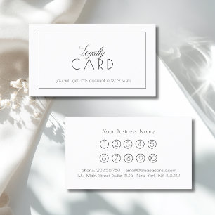 Elegant Minimalist Border White 10 Loyalty Cards