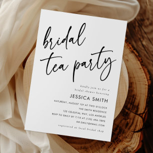 Elegant Minimalist Bridal Shower Tea Party Invitation