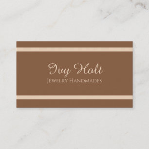 Elegant Minimalist Brown Beige Jewellery QR Code Business Card