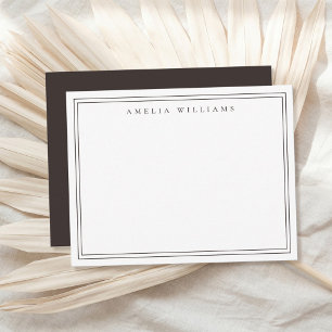 Elegant Minimalist Brown Two Border Card