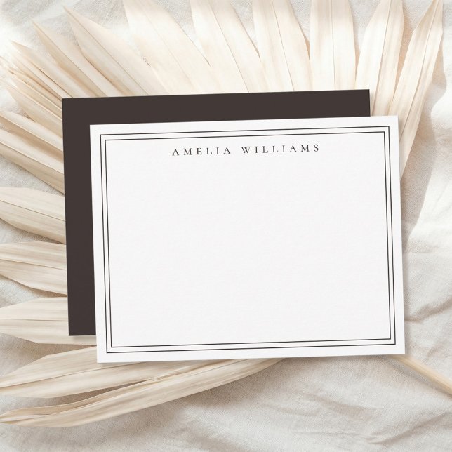 Elegant Minimalist Brown Two Border Card (Creator Uploaded)