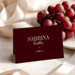 Elegant Minimalist Burgundy Wedding Place Card<br><div class="desc">Designed to coordinate with for the «Sabrina» Wedding Invitation Collection. View the collection link on this page to see all of the matching items in this beautiful design.
••• Mockups for this design were created using Midjourney AI.</div>