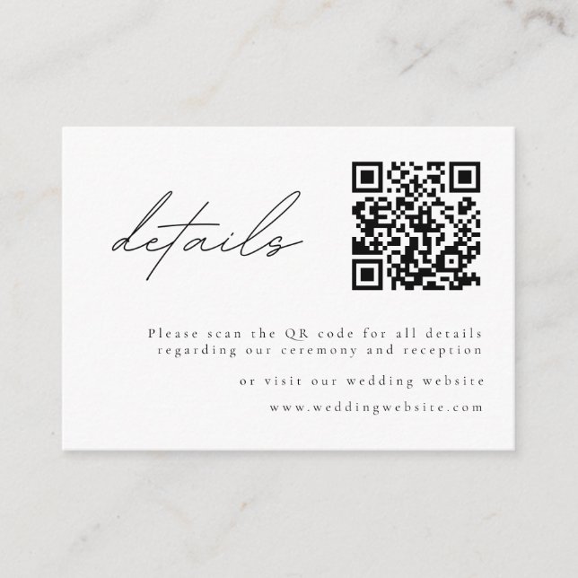 Elegant Minimalist Calligraphy Details  Enclosure  (Front)