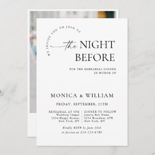 Elegant Minimalist Calligraphy Rehearsal Dinner Invitation