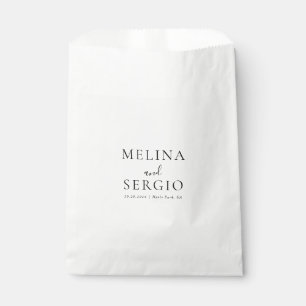 Elegant Minimalist Calligraphy Wedding  Favour Bag