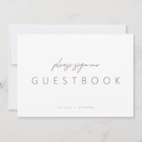 Elegant Minimalist Calligraphy Wedding Guest Book 