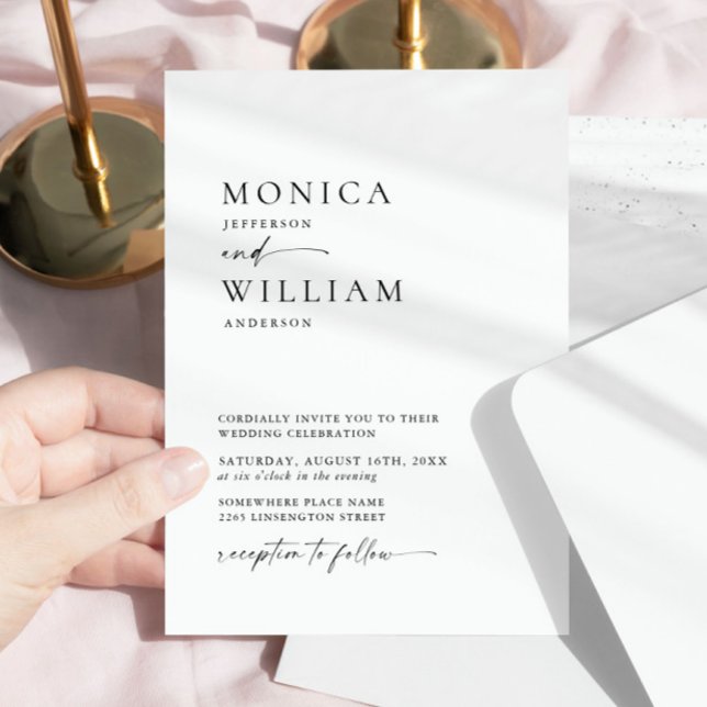 Elegant Minimalist Calligraphy Wedding Invitation (Creator Uploaded)