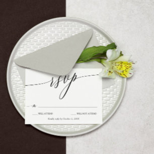Elegant Minimalist Calligraphy Wedding RSVP Card