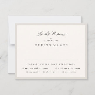 Elegant Minimalist Calligraphy Wedding RSVP Card