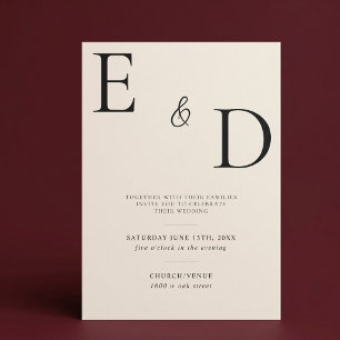 Elegant Minimalist Champagne Wedding Invitation