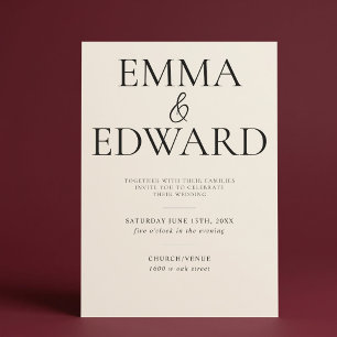 Elegant Minimalist Champagne Wedding Invitation