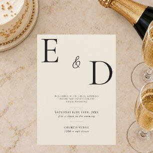 Elegant Minimalist Champagne Wedding Invitation