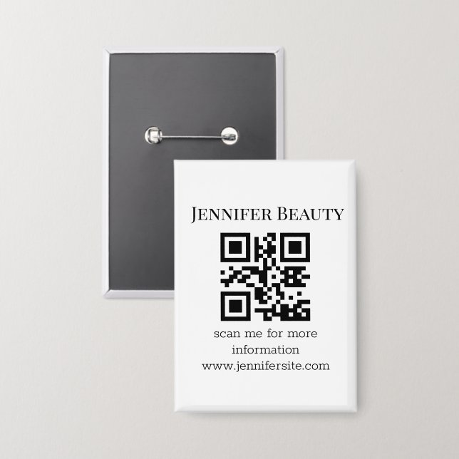 elegant minimalist chic qr code small business (Front/Back)