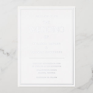 Elegant Minimalist Chic Silver Wedding Invitation
