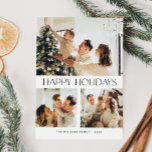 Elegant Minimalist Christmas Greeting 3 Photo Holiday Card<br><div class="desc">Elegant Minimalist Corporate Christmas Greeting Holiday Card.</div>