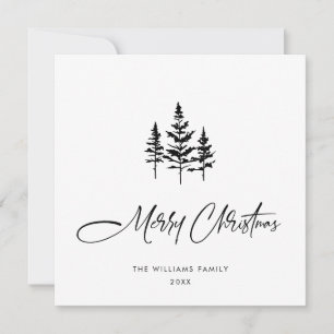 Elegant Minimalist Christmas Greeting QR code Holiday Card