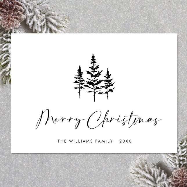 Elegant Minimalist Christmas Greeting QR code Holiday Card (Zazzle Elegant Minimalist Christmas Greeting QR code Holiday Card )