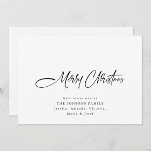 Elegant Minimalist Christmas Greeting QR code Holiday Card