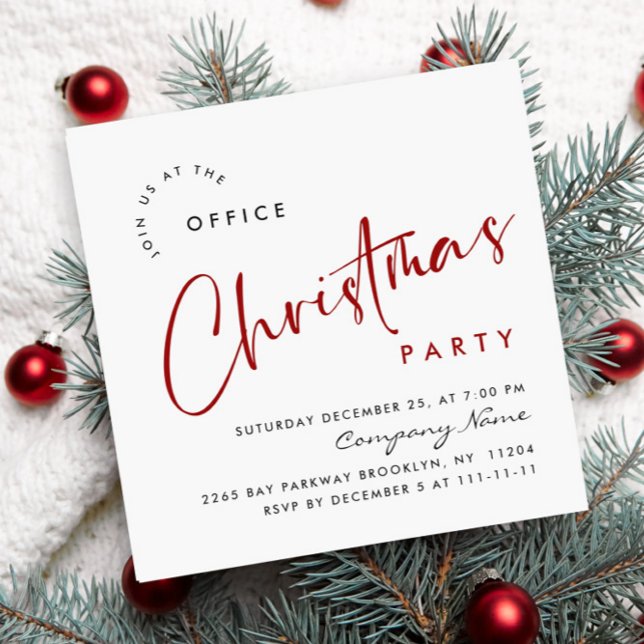 Elegant Minimalist Christmas Holiday Party Simple Invitation (Creator Uploaded)