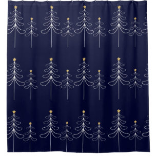 Elegant minimalist Christmas tree design blue