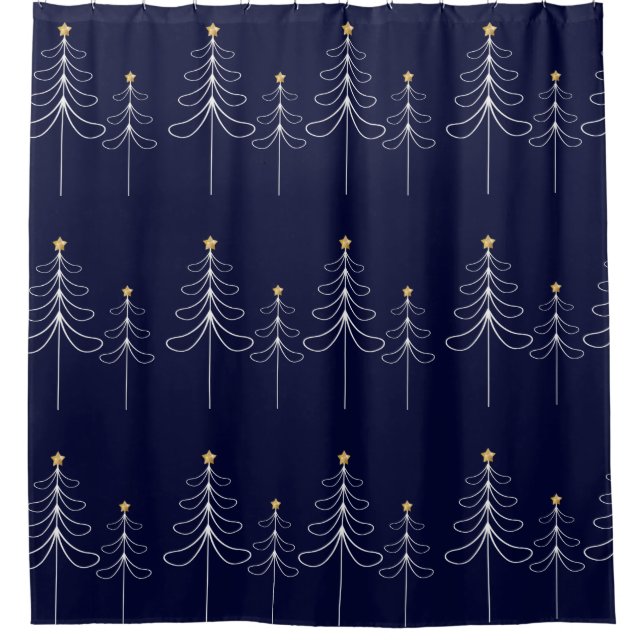 Elegant minimalist Christmas tree design blue (Front)