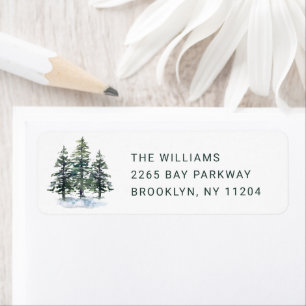 Elegant Minimalist Christmas Tree Return Address