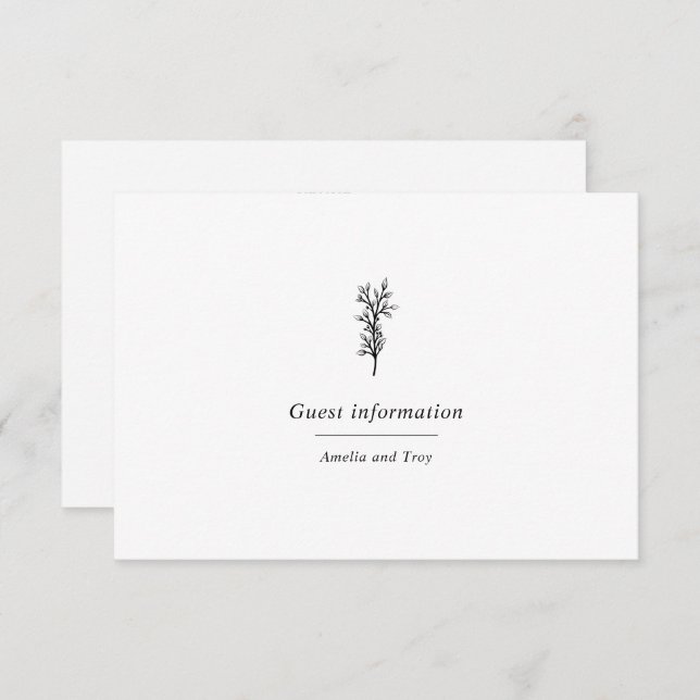 Elegant Minimalist Classic Olive Botanicals  Enclosure Card (Front/Back)