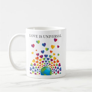 Elegant Minimalist Colourful Rainbow Heart Design Coffee Mug