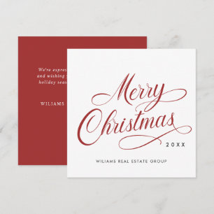 Elegant Minimalist Corporate Christmas Greeting Holiday Card