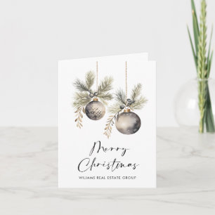 Elegant Minimalist Corporate Christmas Greeting Holiday Card