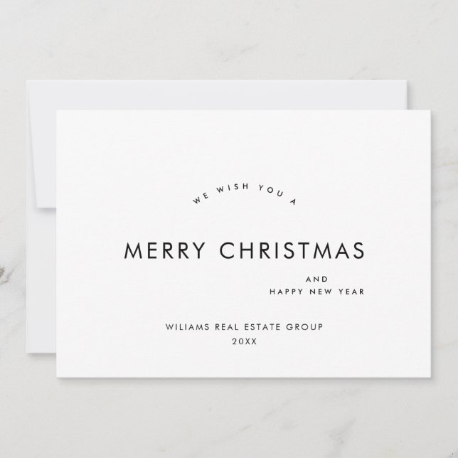 Elegant Minimalist Corporate Christmas Greeting Holiday Card (Front)