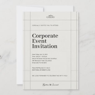 Elegant Minimalist Corporate Event Invitation