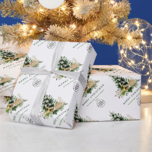 Elegant Minimalist Corporate Logo Christmas Wrapping Paper