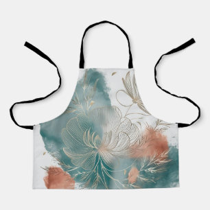 Elegant Minimalist Cosmo Line Art with Gold Accent Apron