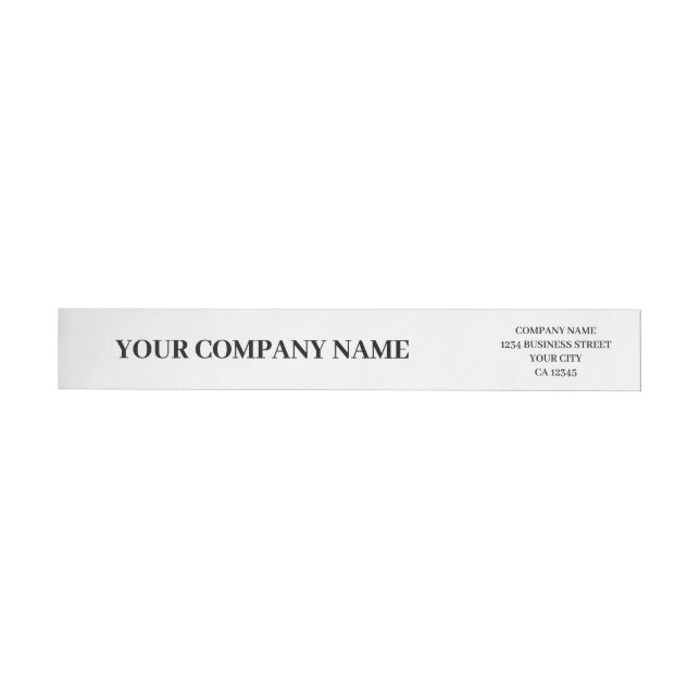 Elegant Minimalist Custom Black & White Business  Wrap Around Label (Individual)