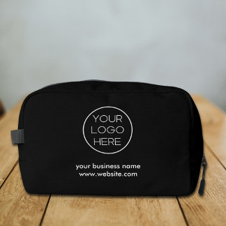 Elegant Minimalist Custom Business Logo | Black Dopp Kit