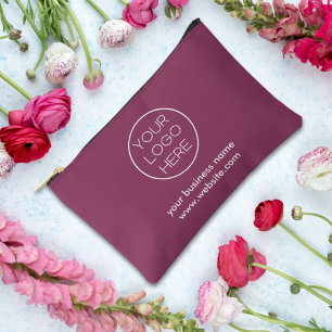 Elegant Minimalist Custom Business Logo   Grape Accessory Pouch