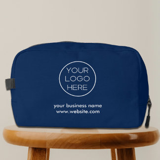 Elegant Minimalist Custom Business Logo | Navy Dopp Kit