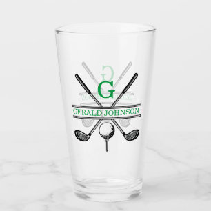 Elegant Minimalist Custom Golf Monogram Glass