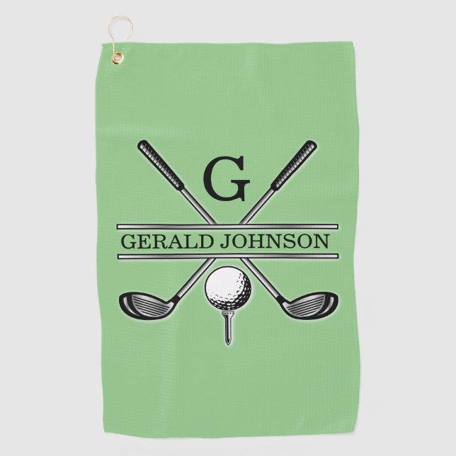 Elegant Minimalist Custom Golf Monogram Towel (Front)