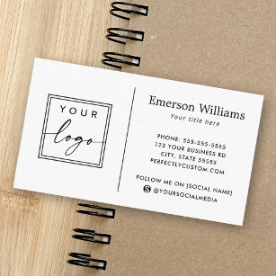 Elegant minimalist custom logo white or any colour business card